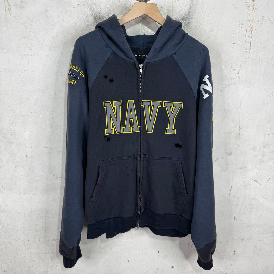 Project G/R Navy Reconstructed Hoodie