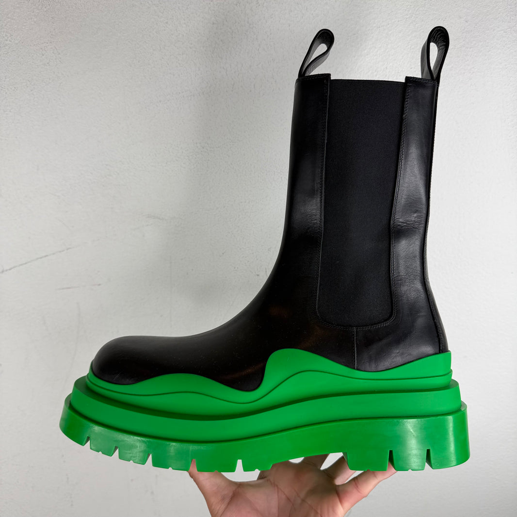 Bottega Veneta Green Tire Chelsea Lug Boots
