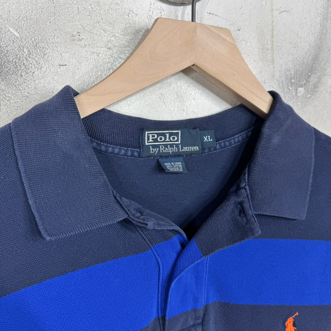 Ralph Lauren Striped Navy/White/Yellow Polo