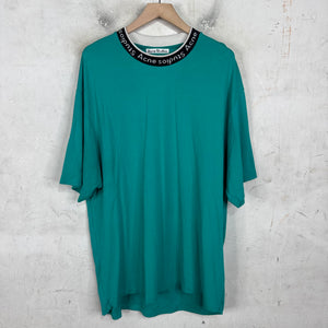 Acne Studios Teal Neck Logo T-Shirt