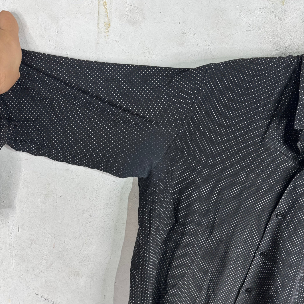 Saint Laurent Black Micro Dotted Silk L/S Shirt
