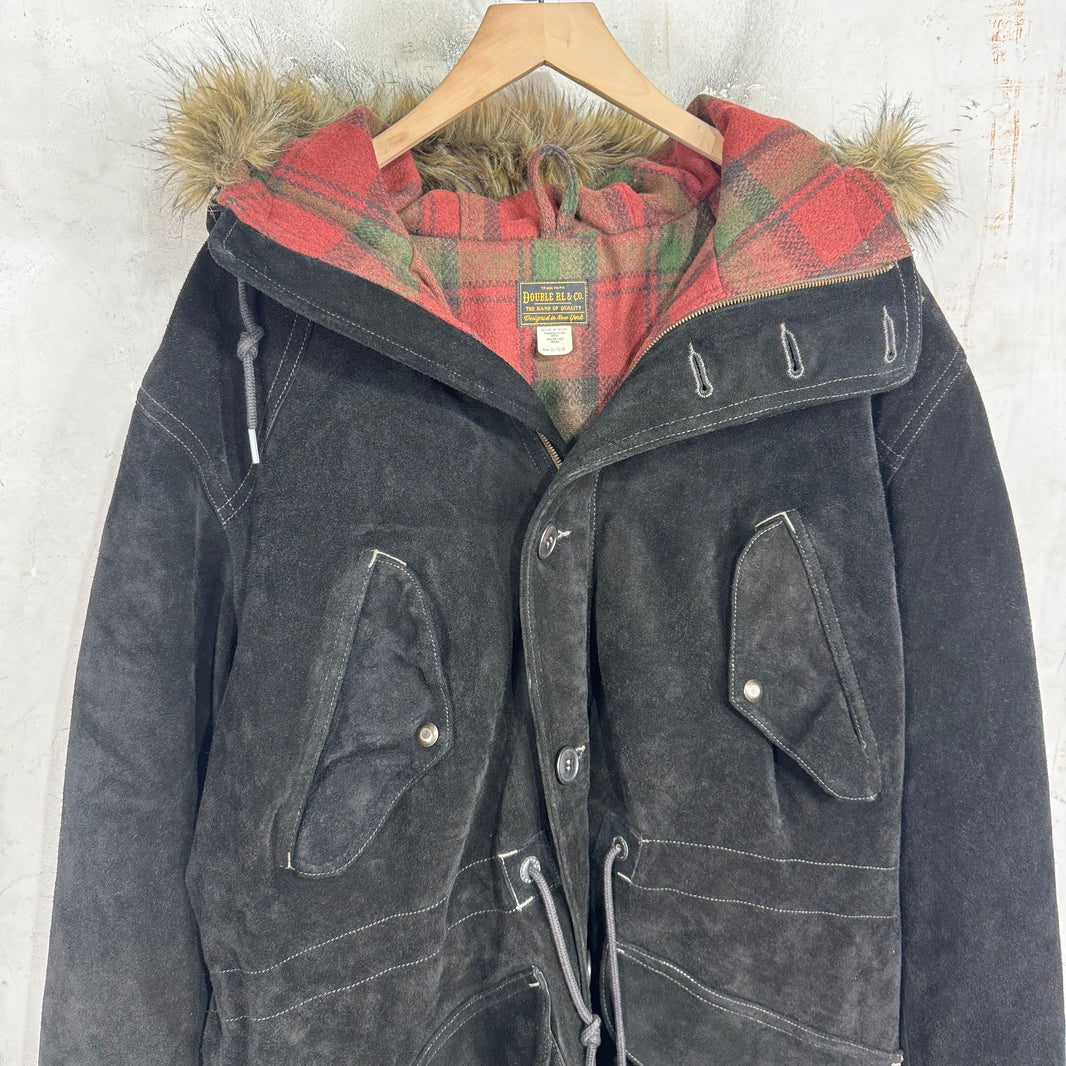 RRL Suede Faux Fur Parka Jacket