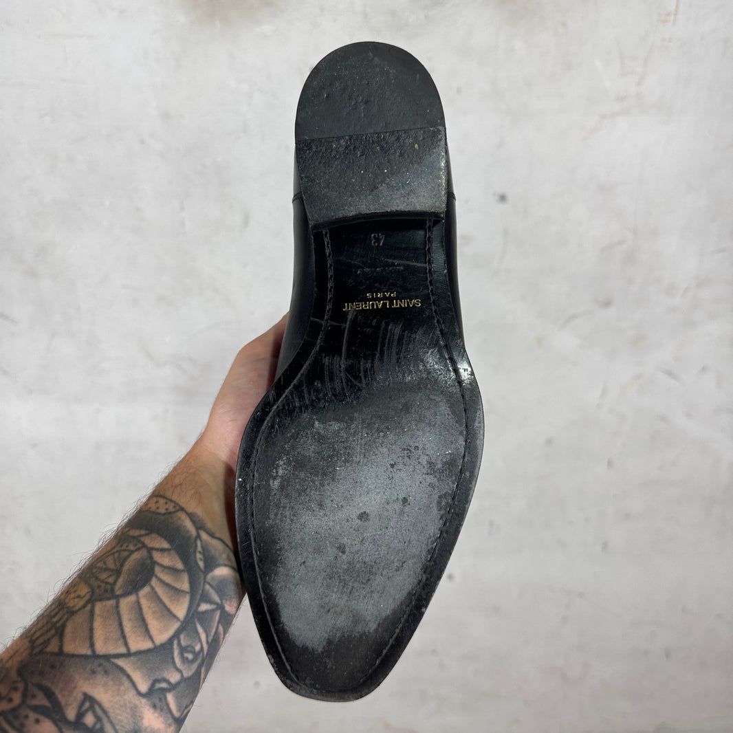 Saint Laurent Black Leather Wyatt Boots