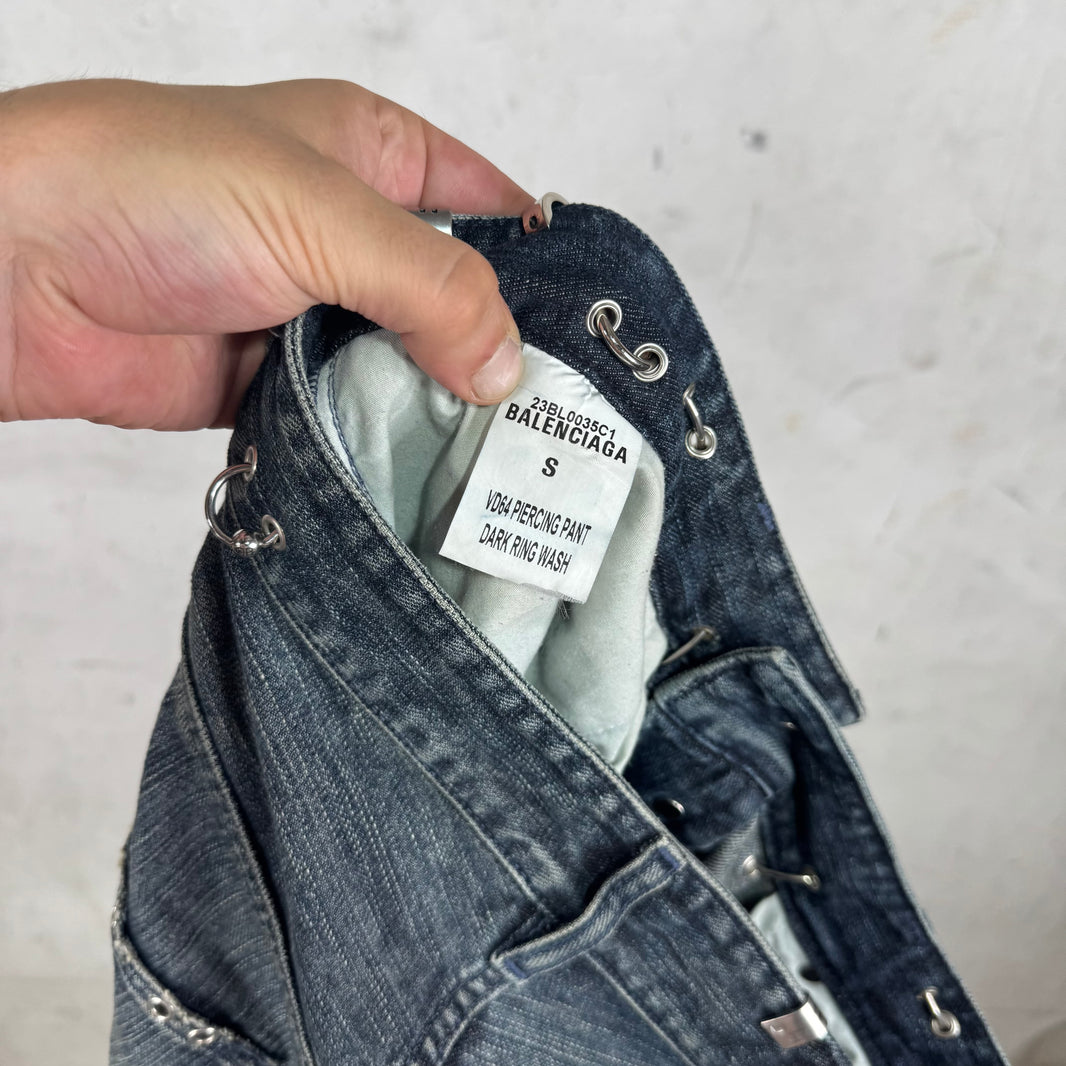 Balenciaga Dark Wash Sample Pierced Jeans