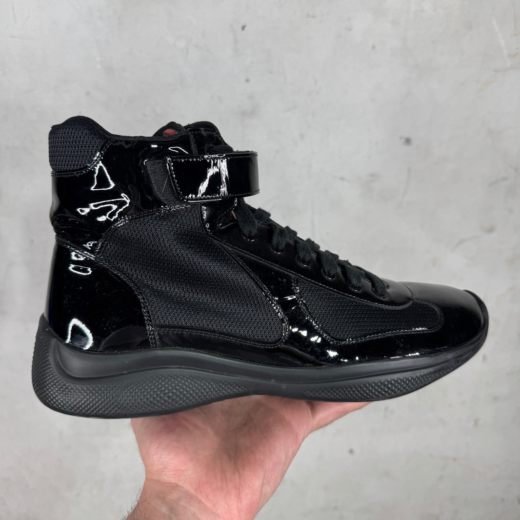 Prada Patent Triple Black High Americas Cup