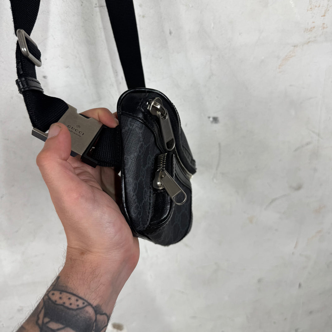 Gucci Coated Black Monogram Waist Bag
