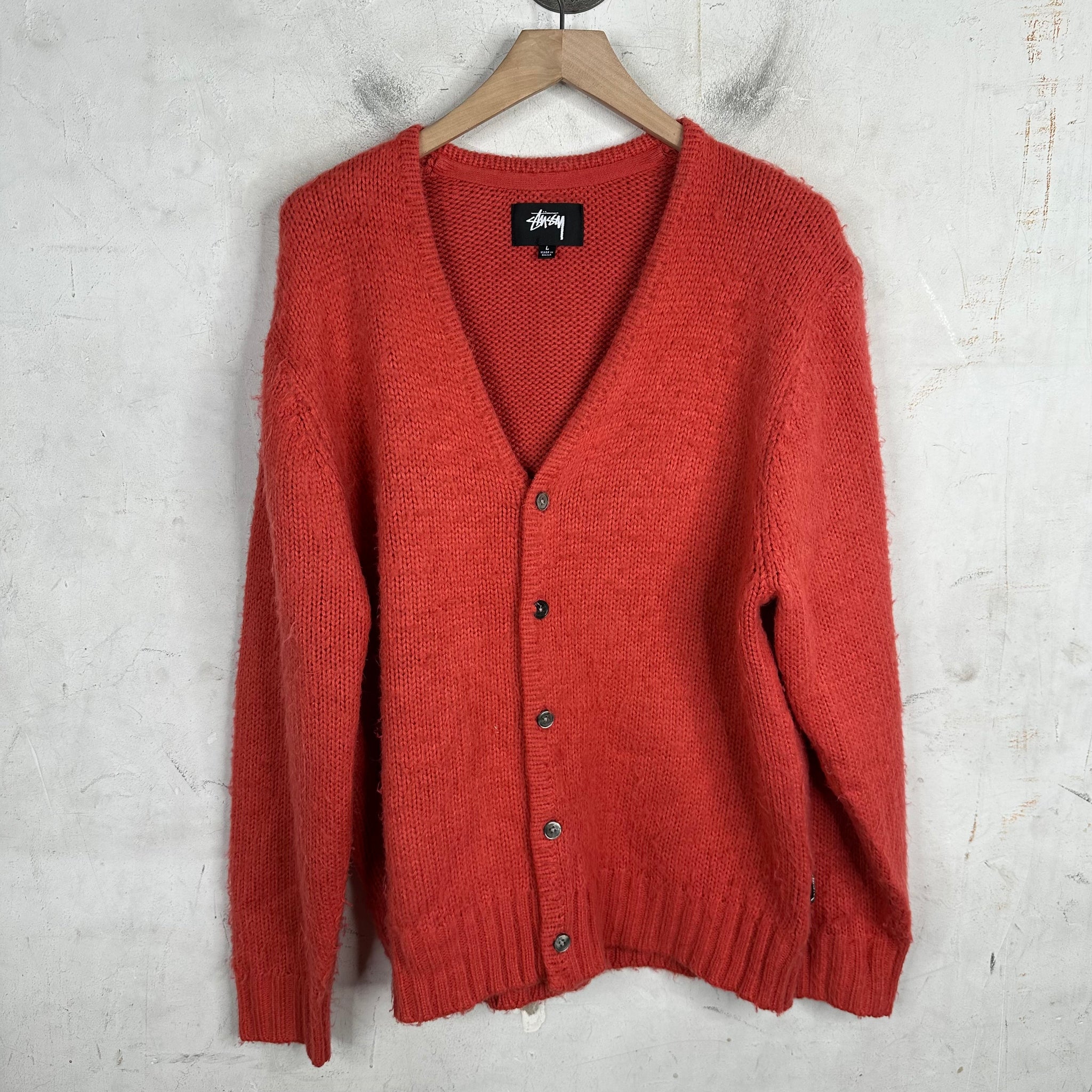 Stussy Orange Buttoned Cardigan