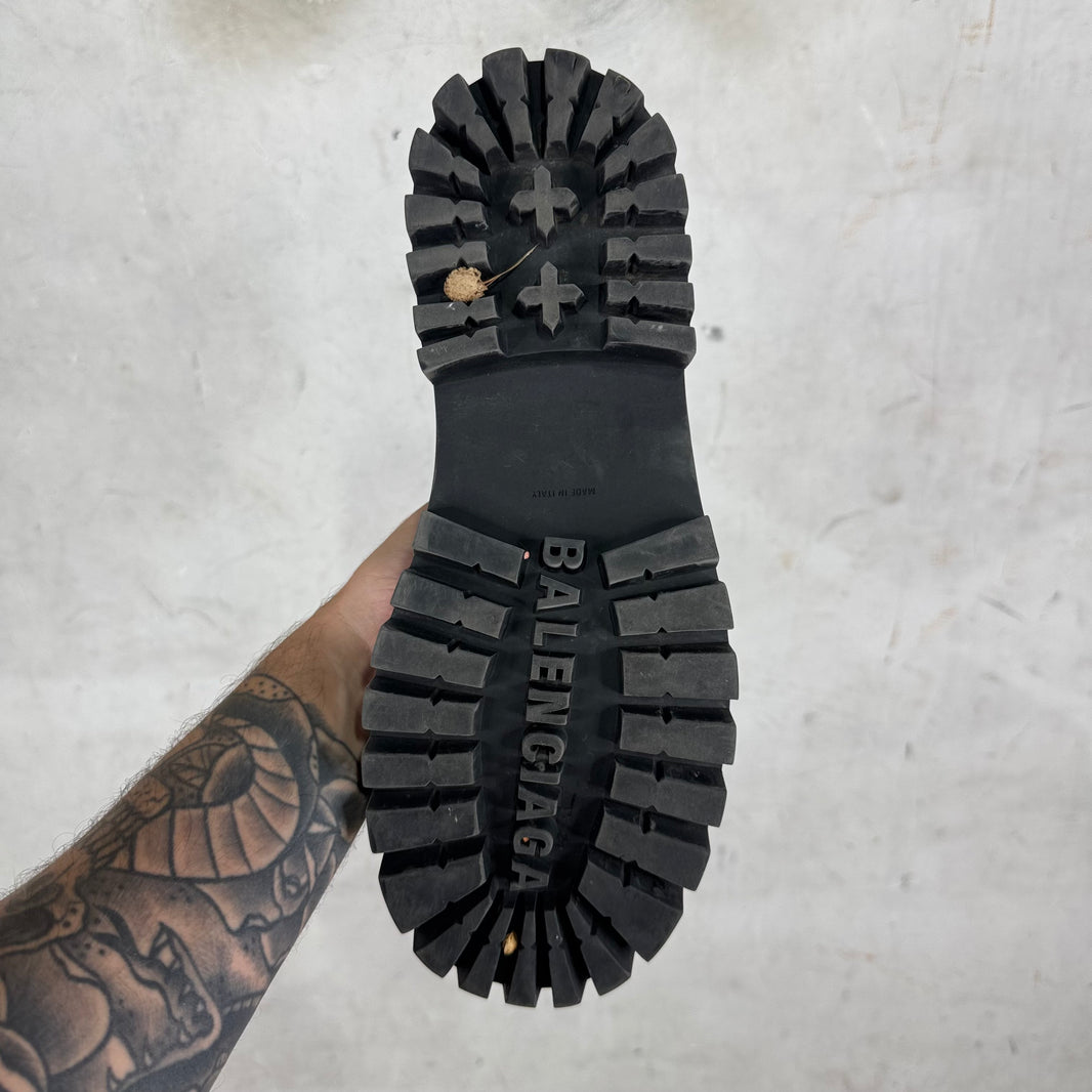 Balenciaga Distressed Leather Strike Boots