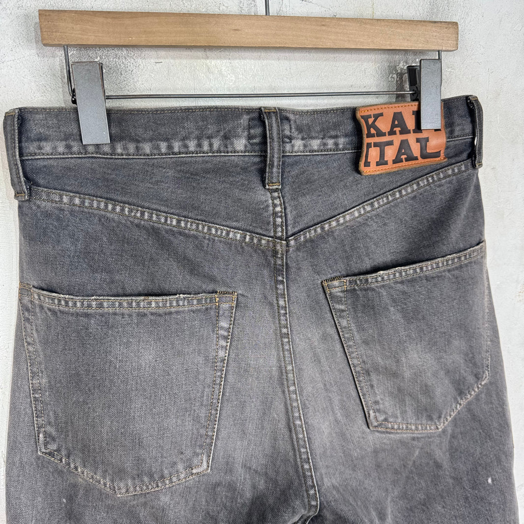 Kapital Grey Denim Bones Shorts