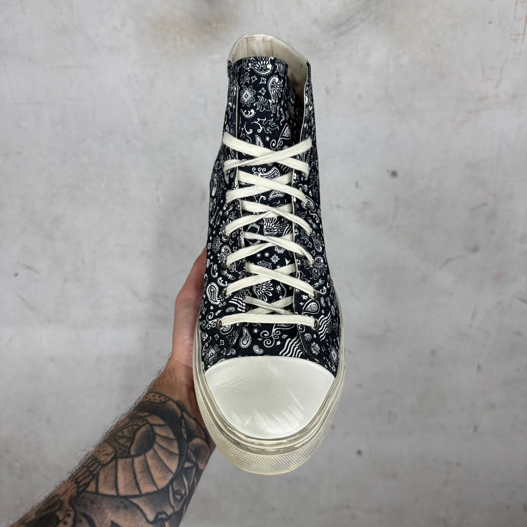 Saint Laurent Patterned Canvas Bedford Skull Sneakers