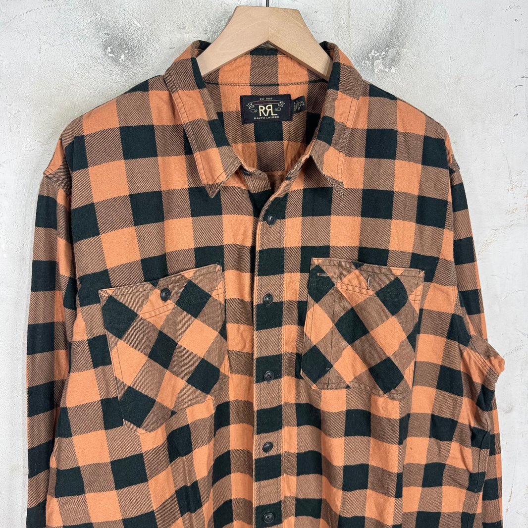 RRL Orange/Black Flannel Shirt