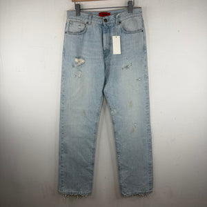 424 Distressed Straight Leg Jeans