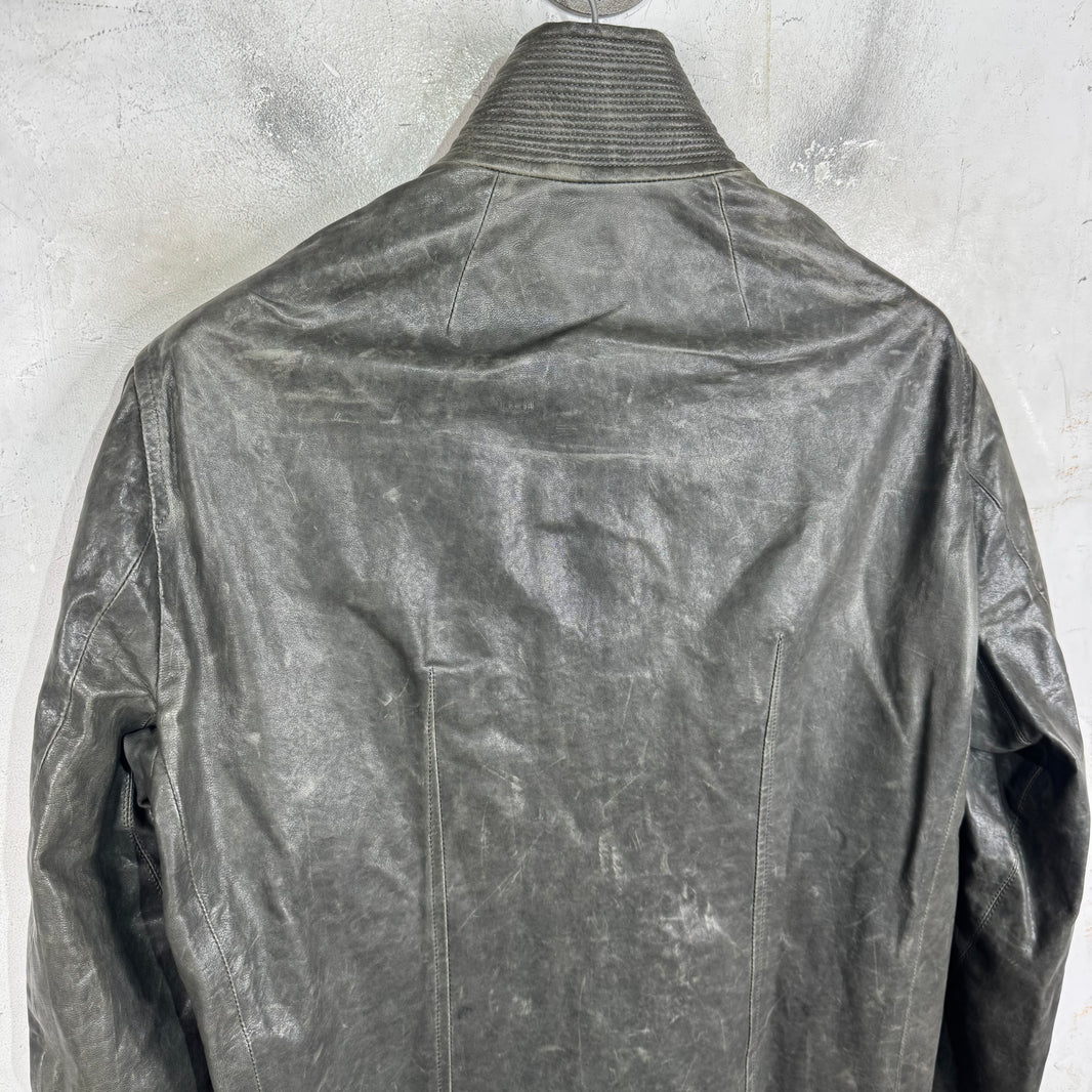 Rick Owens Leather Whiskered Moto Jacket