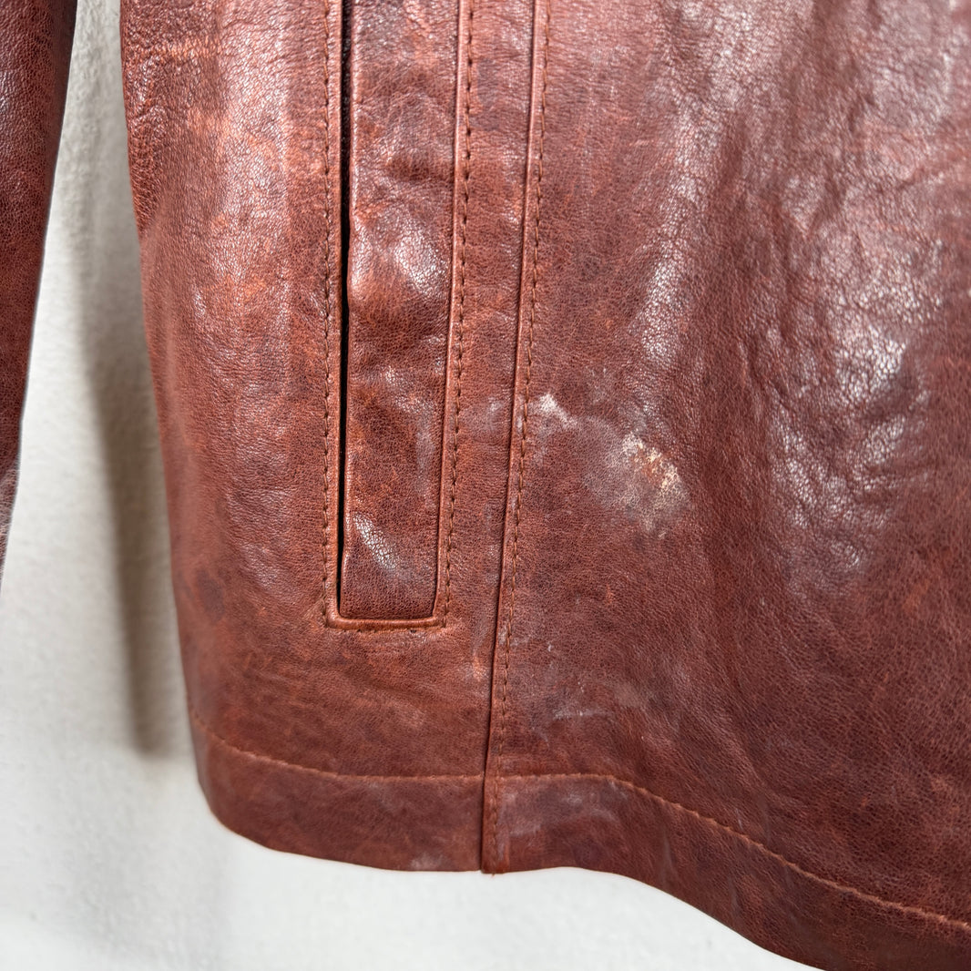 Andrew Marc Rust Leather Jacket