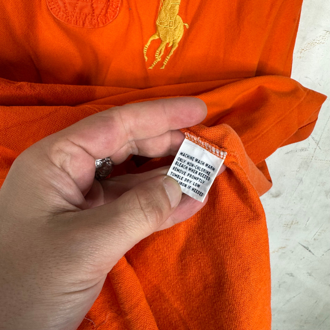 Ralph Lauren Orange Big Pony Crested Polo