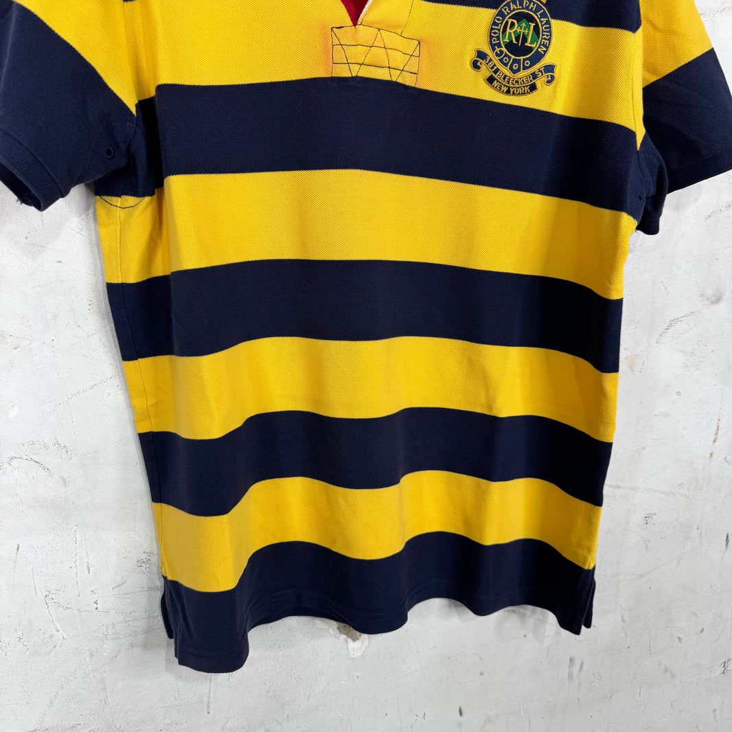 Ralph Lauren Navy/Yellow Striped Bleecker Polo