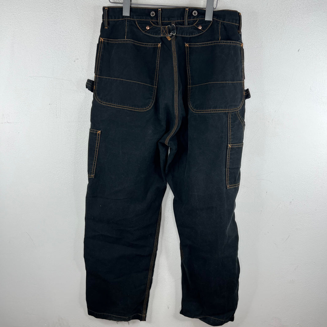 Kapital Double Knee Quilted Black Jeans