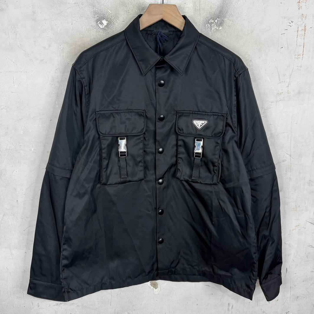 Prada ReNylon Convertible Buckle Cargo Shirt