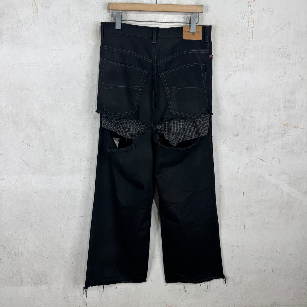 Balenciaga Distressed Boxer Baggy Jeans