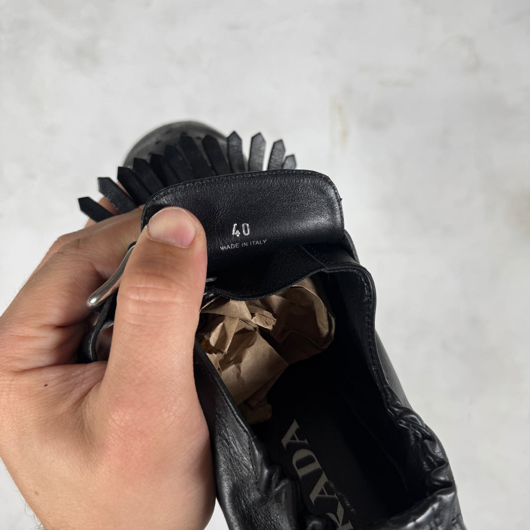 Prada Shuffle Fringed Monk Strap Shoes