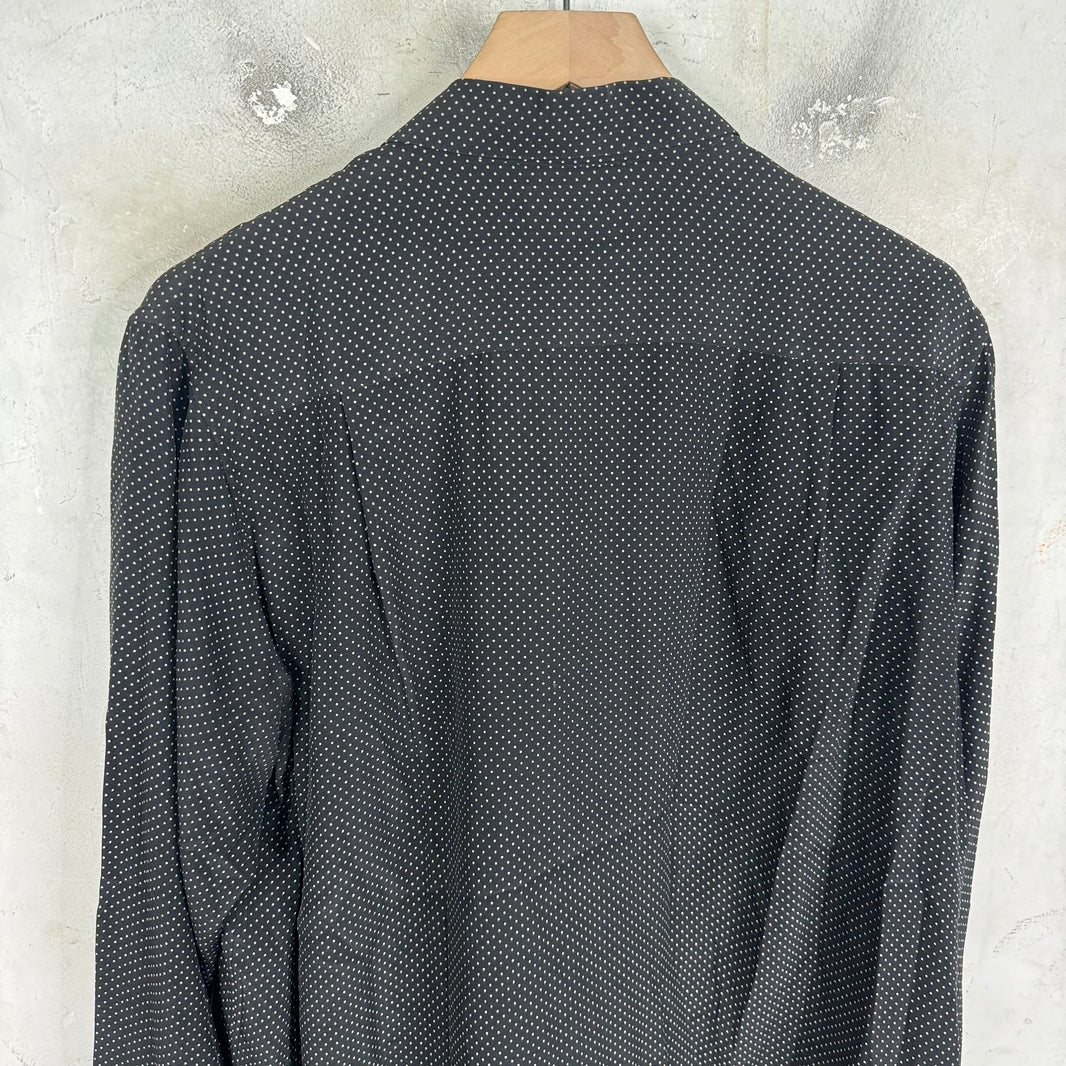 Saint Laurent Black Micro Dotted Silk L/S Shirt