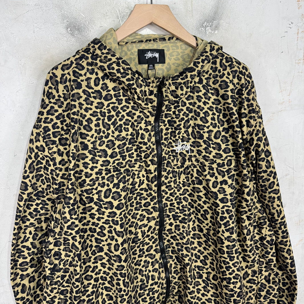 Stussy Leopard Nylon Windbreaker Jacket