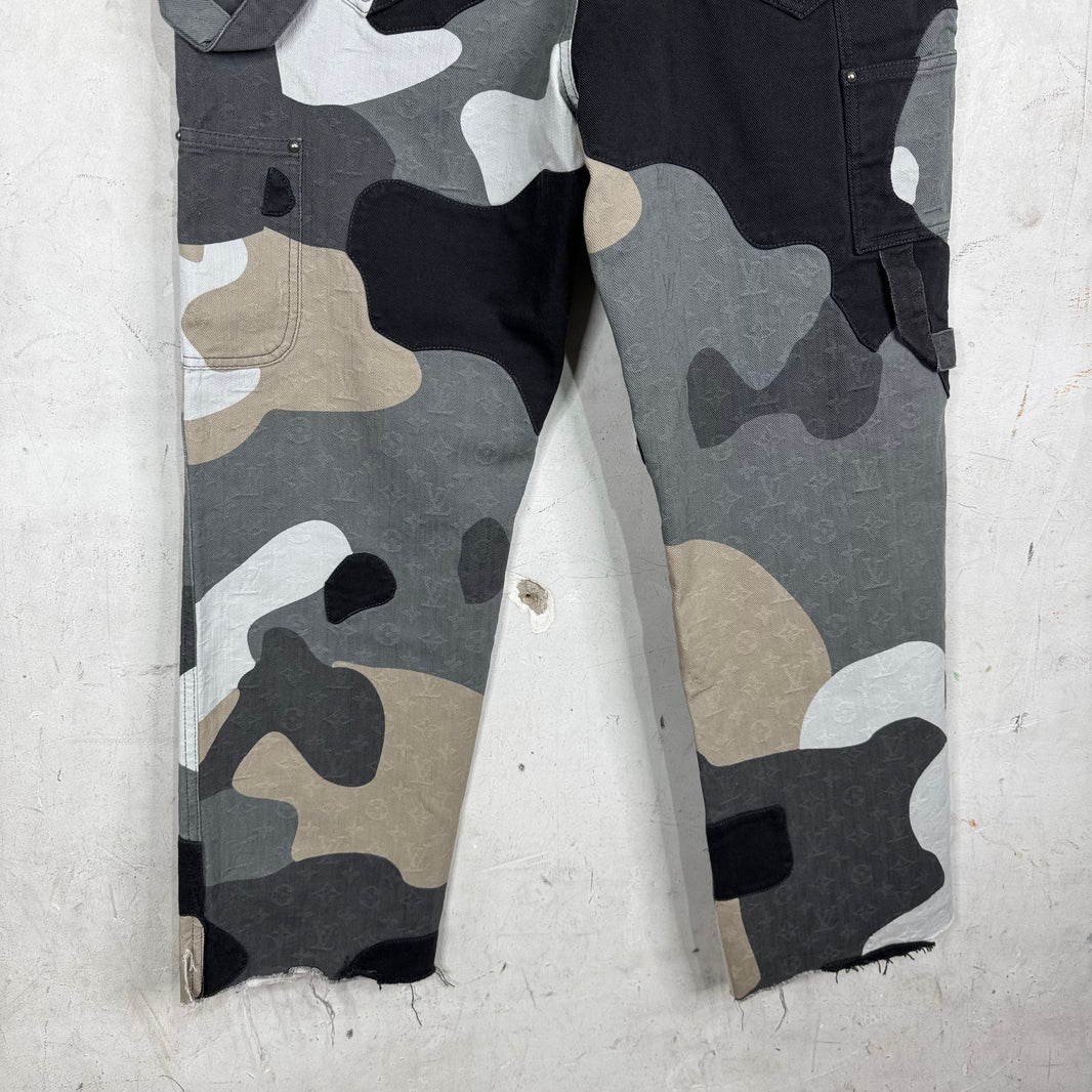 Louis Vuitton Kid Super Paneled Camo Monogram Jeans