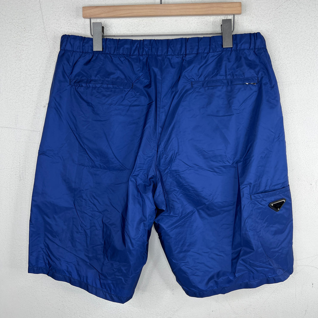 Prada Blue Triangle Patch Cargo Shorts