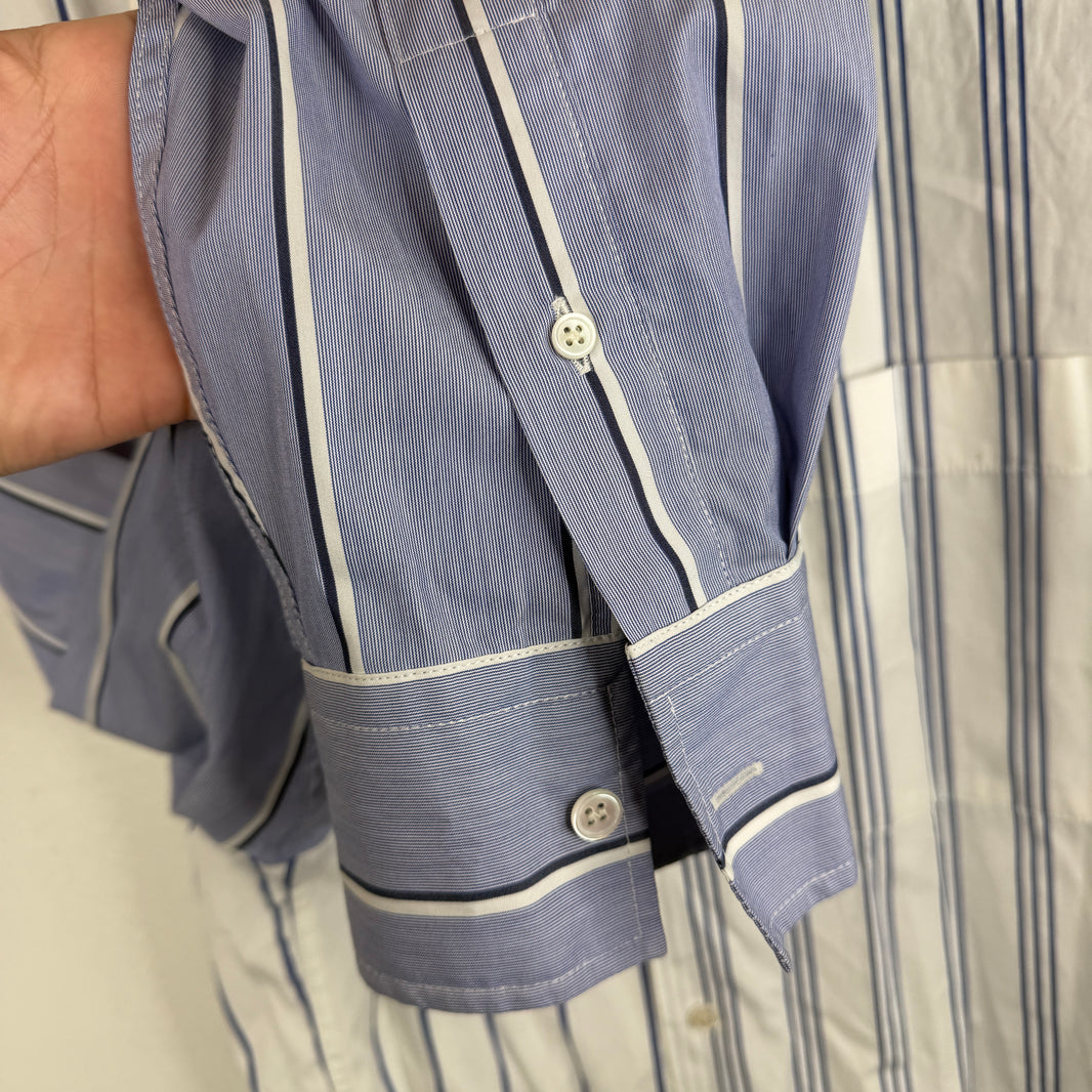 JW Anderson Striped Patchwork Button Up Shirt