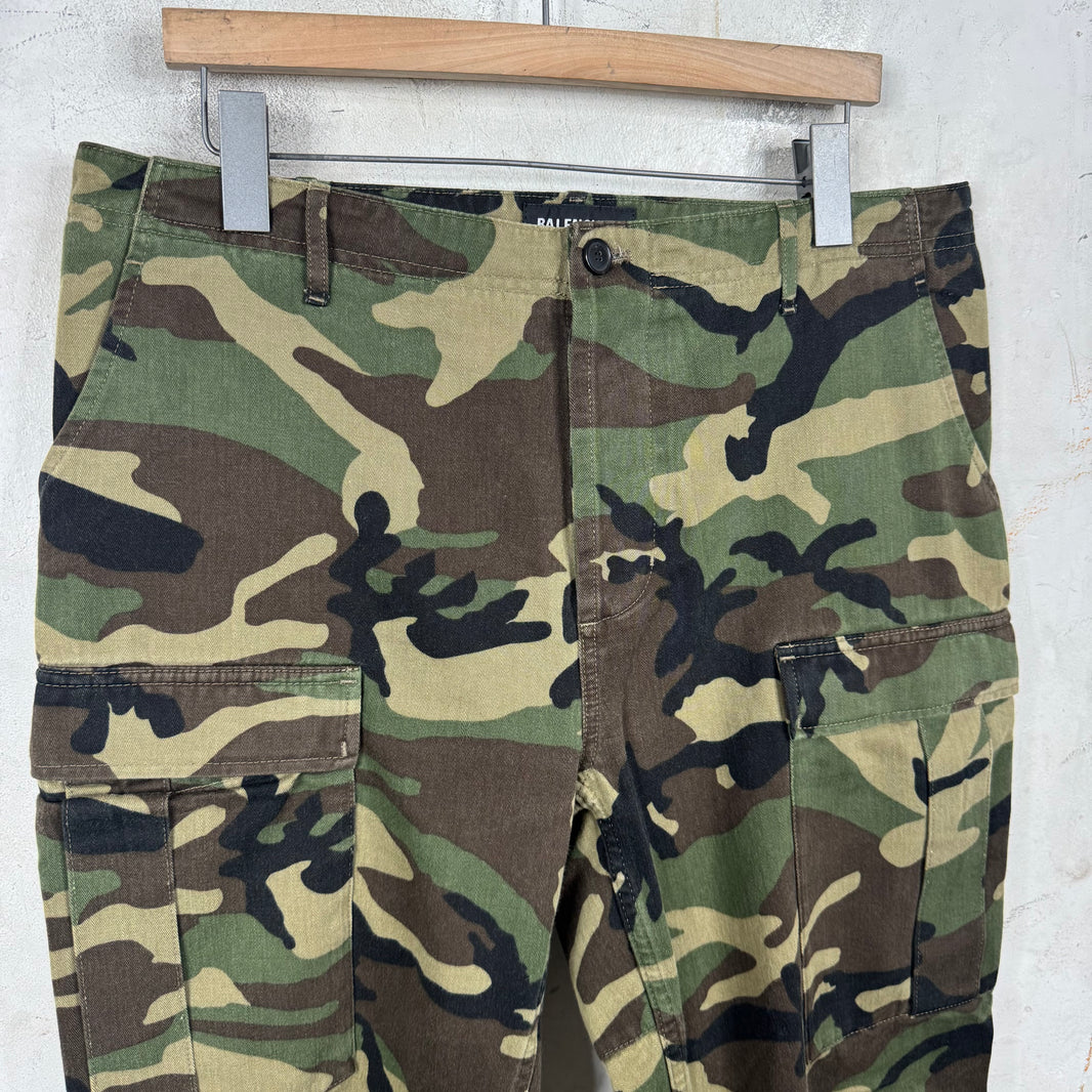 Balenciaga Slim Green Camo Cargo Pants