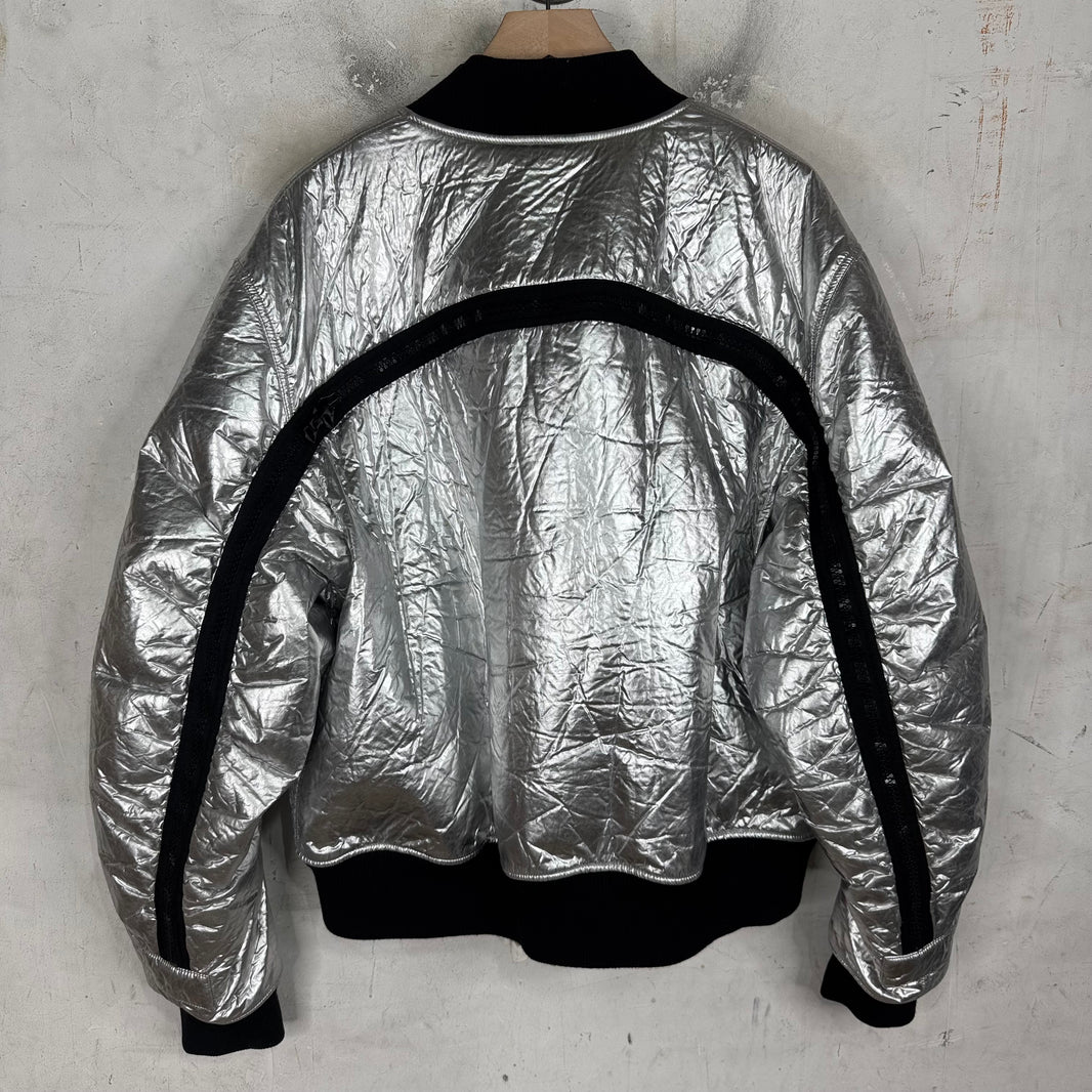 Dries Van Noten Silver PVC Backzip Bomber