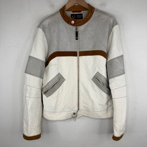 Armani Jeans Leather Split Biker Jacket
