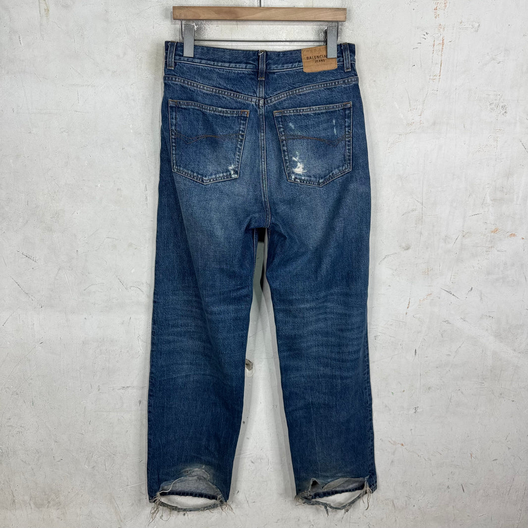 Balenciaga Loose Straight Medium Wash Jeans