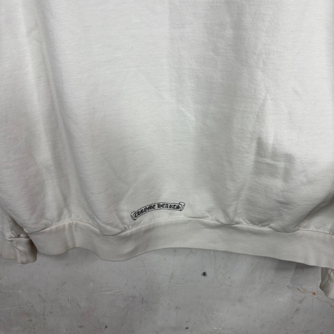Chrome Hearts TBar White Zip Hoodie