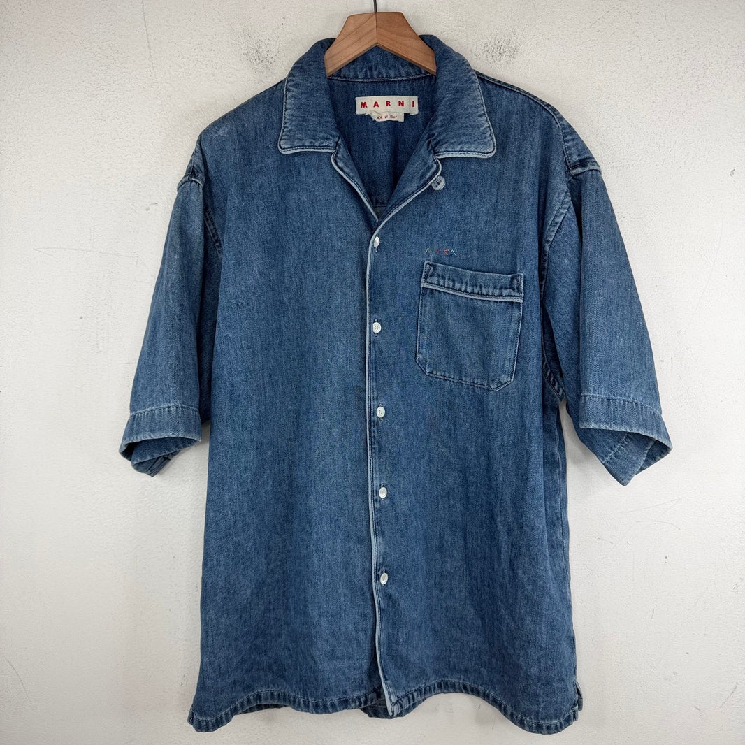 Marni Colorful Stitch Denim Shirt