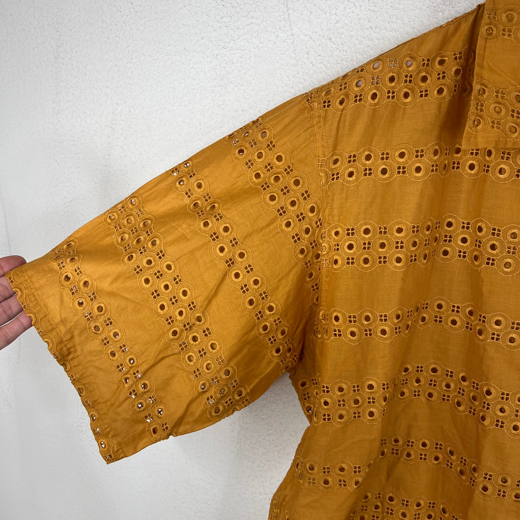 Needles Muatard Patterned Button Up Shirt