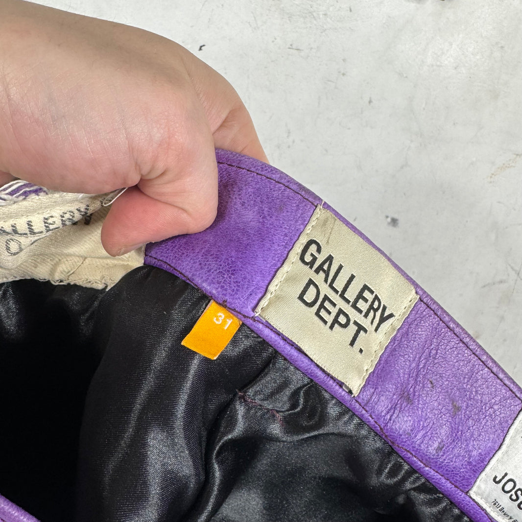Gallery Dept Purple Leather Flared Pants