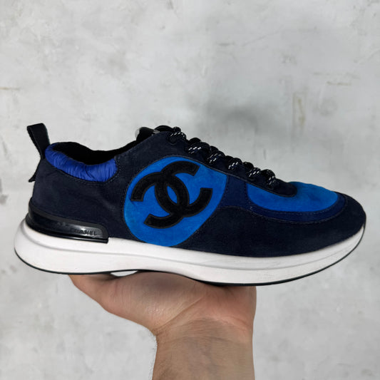 Chanel Blue Suede Runner Trainers