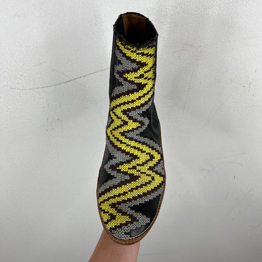 Margiela Multicolor Leather Cowboy Boots