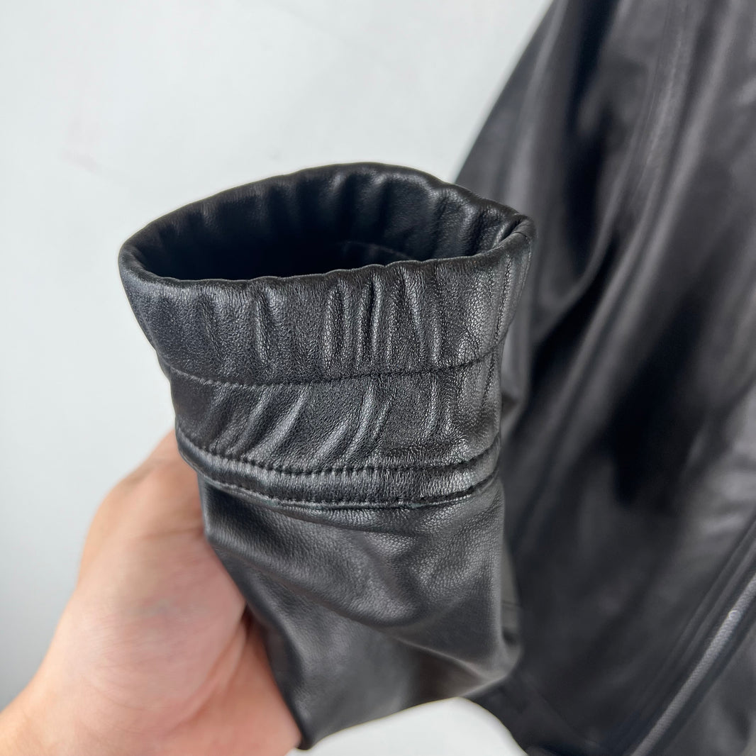Rick Owens Black Python Leather Moto Jacket