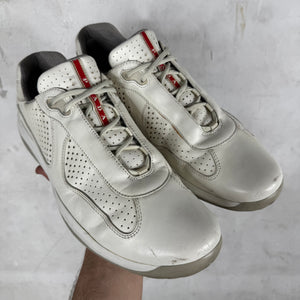 Prada White Perforated Leather Americas Cup
