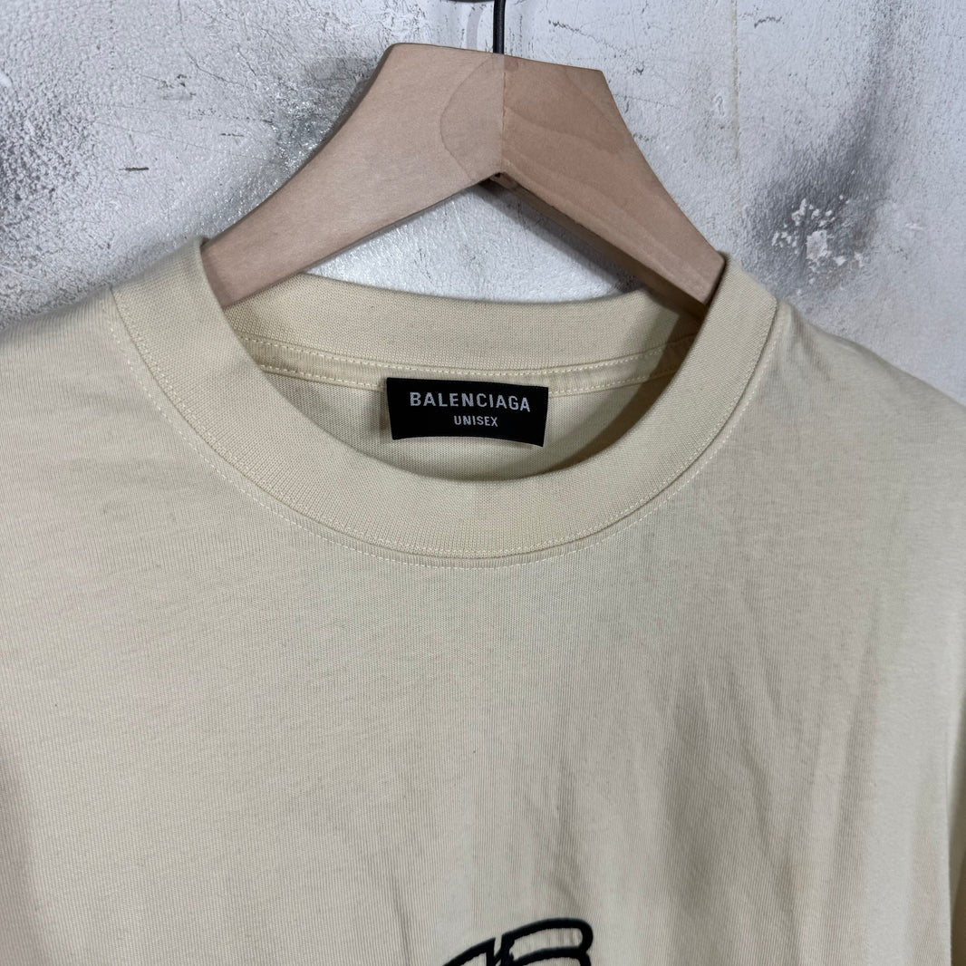 Balenciaga Paris Icon Beige T-Shirt