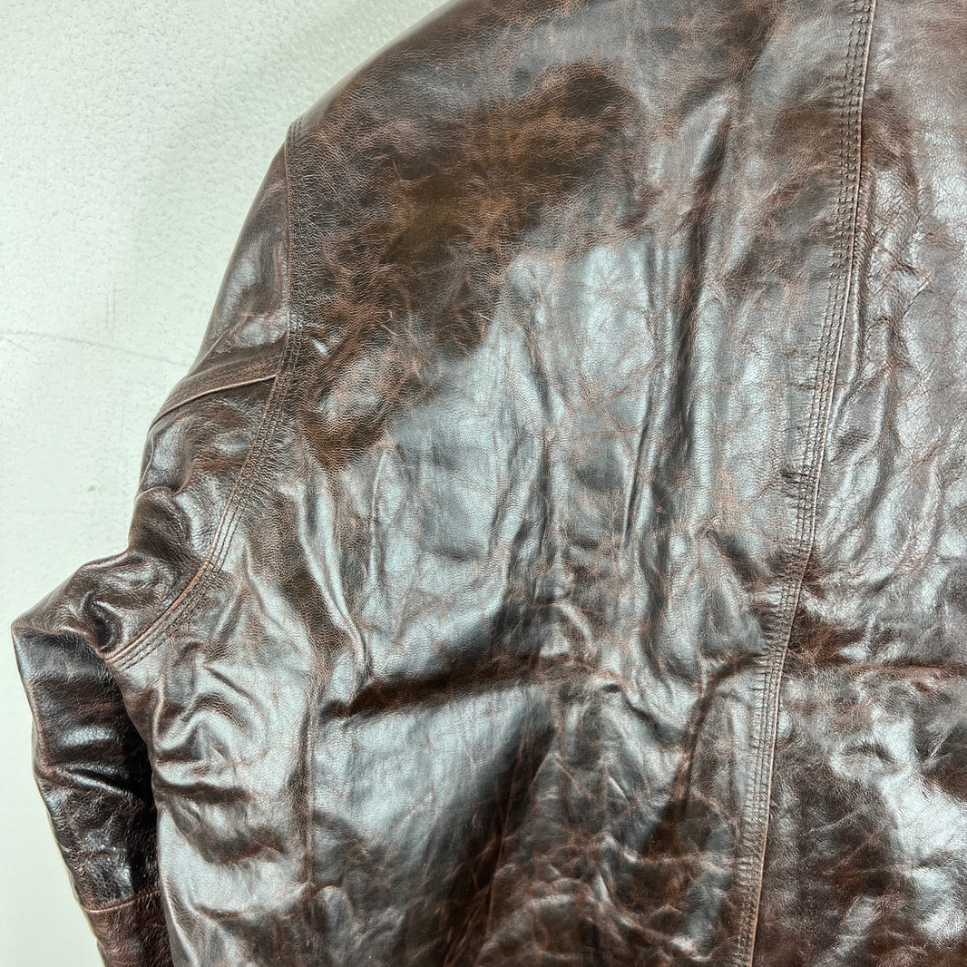 Stussy Brown Goat Leather Garage Jacket