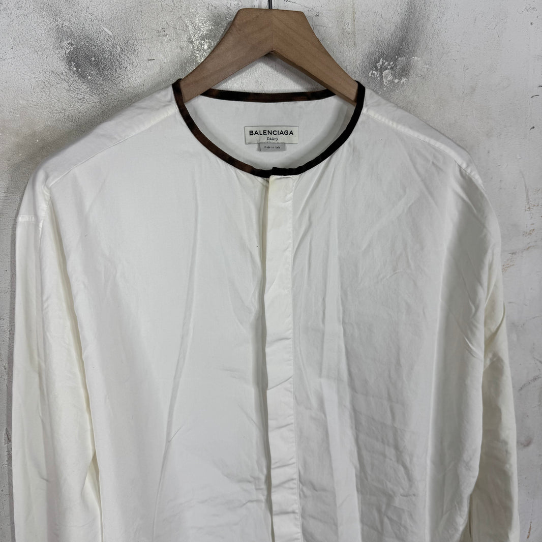 Balenciaga Collarless Bleached L/S Shirt