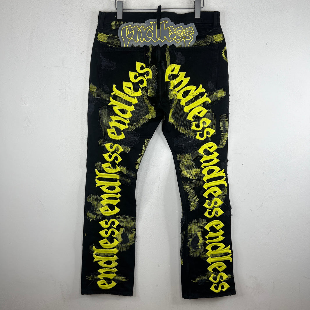 Endless Denim Black/Yellow Jeans
