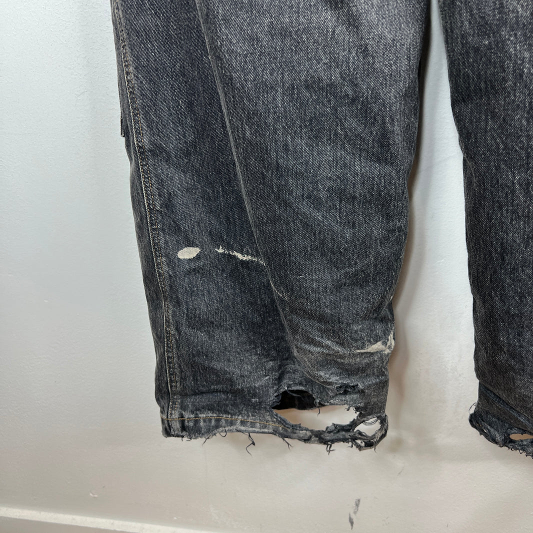 Balenciaga Washed Denim Convertible Cargo Pants