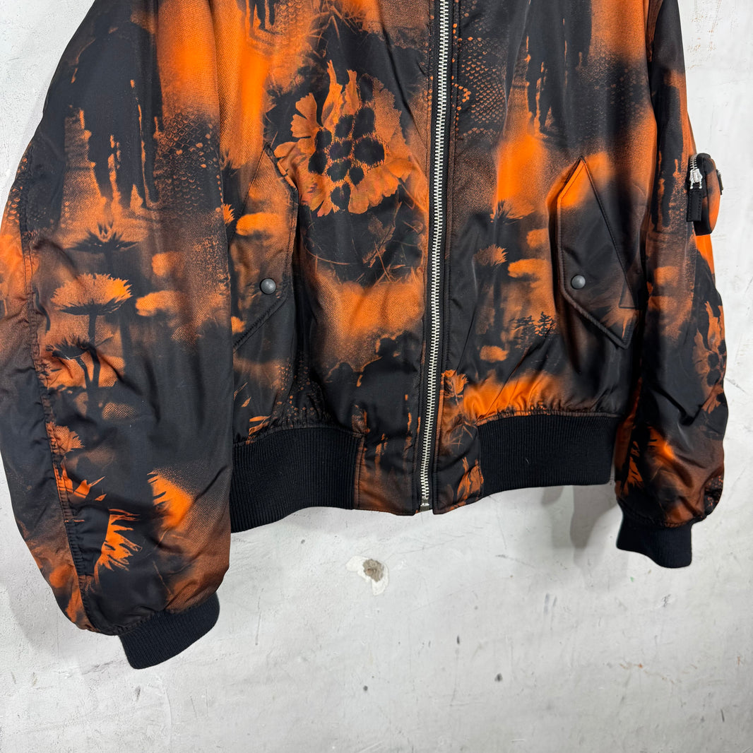 Prada Orange Raf Renylon Bomber Jacket
