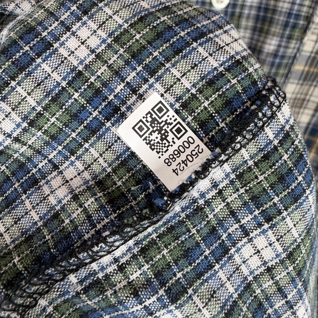 ERL Blue Flannel Cut-Off Shirt