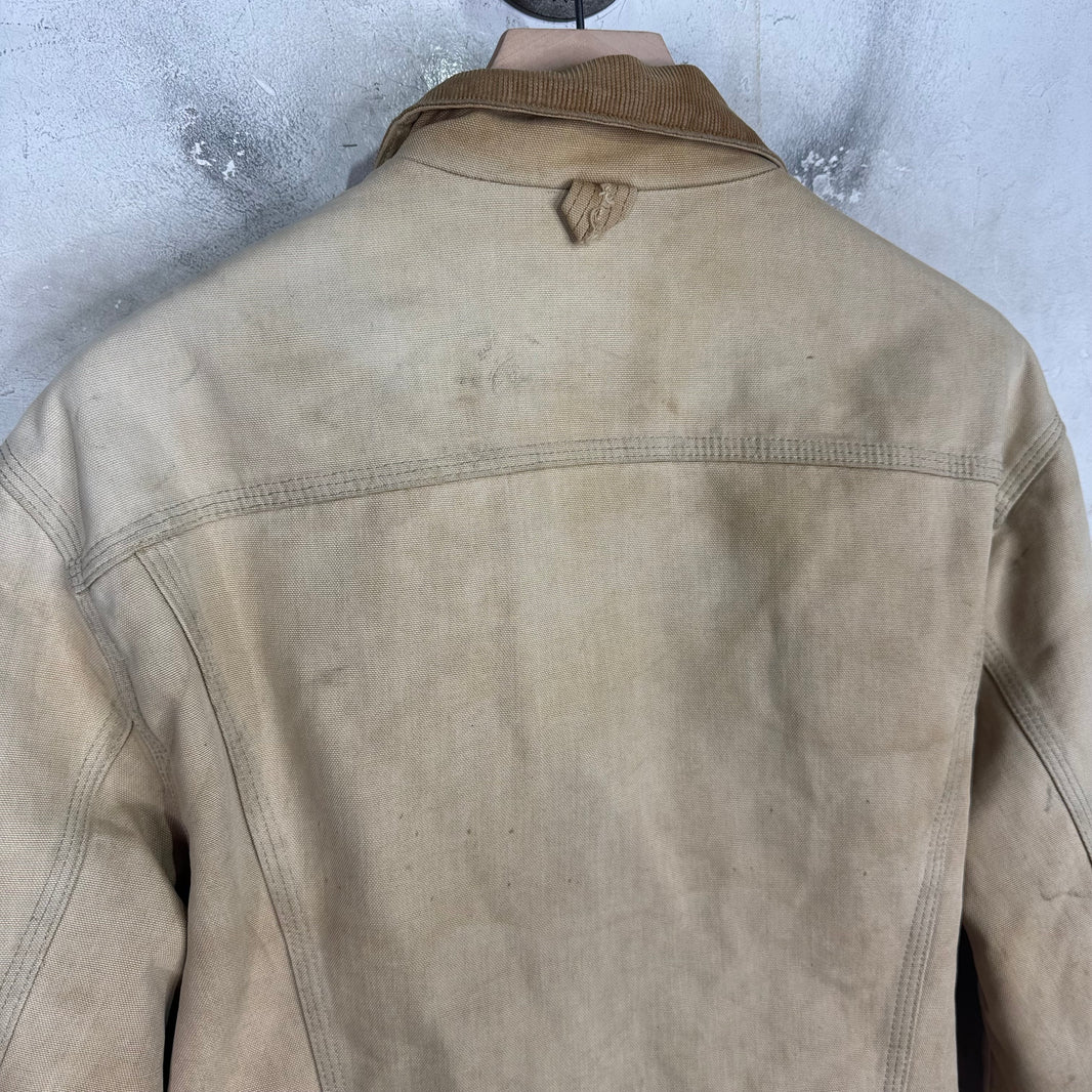 Vintage Carhartt Beige Distressed Trucker Jacket