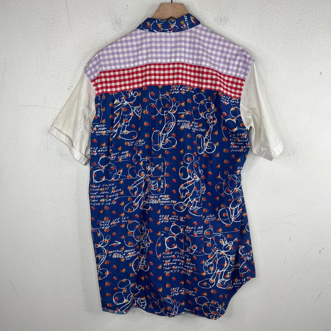 CDG Floral Mickey Mouse Button Up Shirt